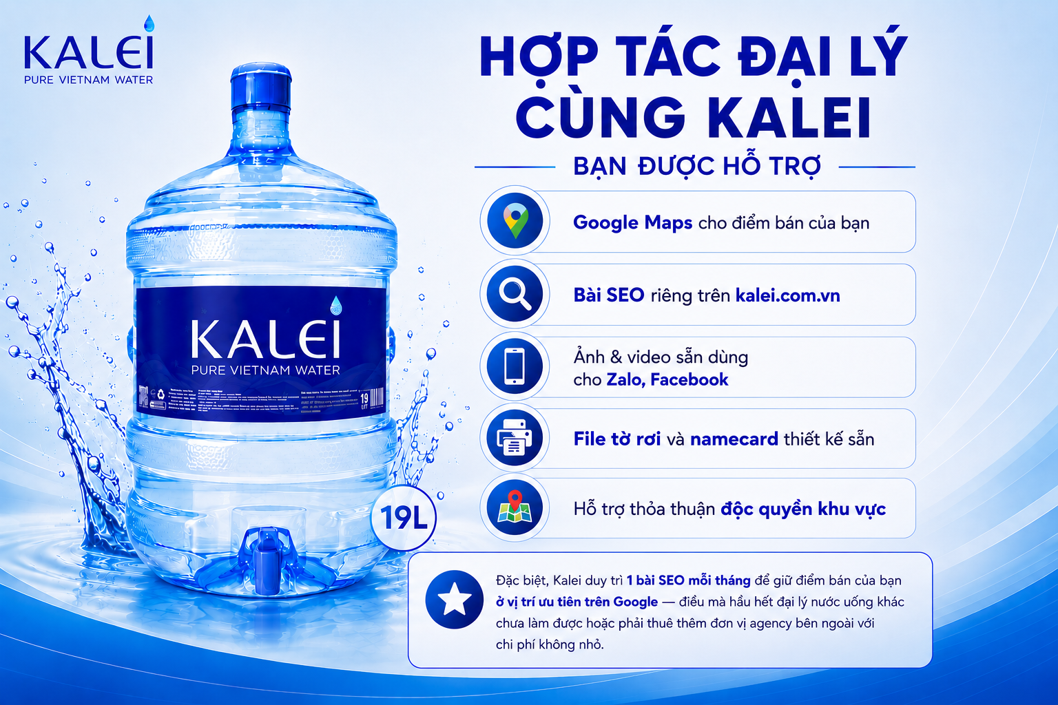 Điểm mạnh hỗ trợ đại lý hợp tác cùng Kalei