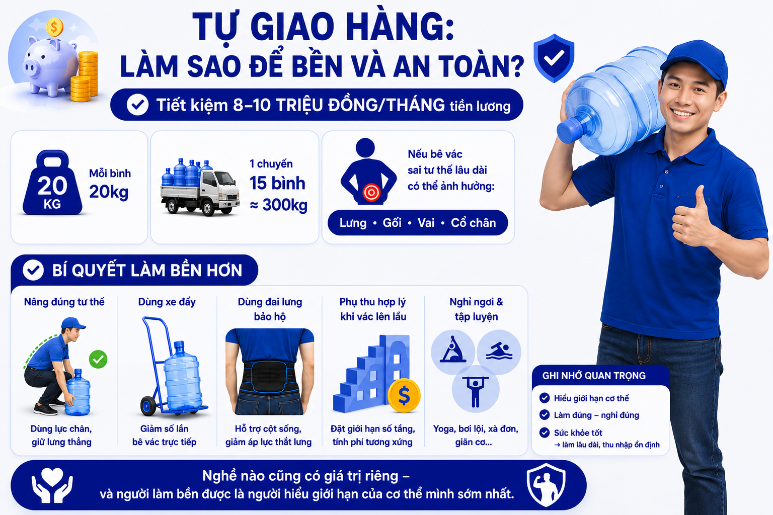 Lưu ý cho nhân viên giao hàng nước bình